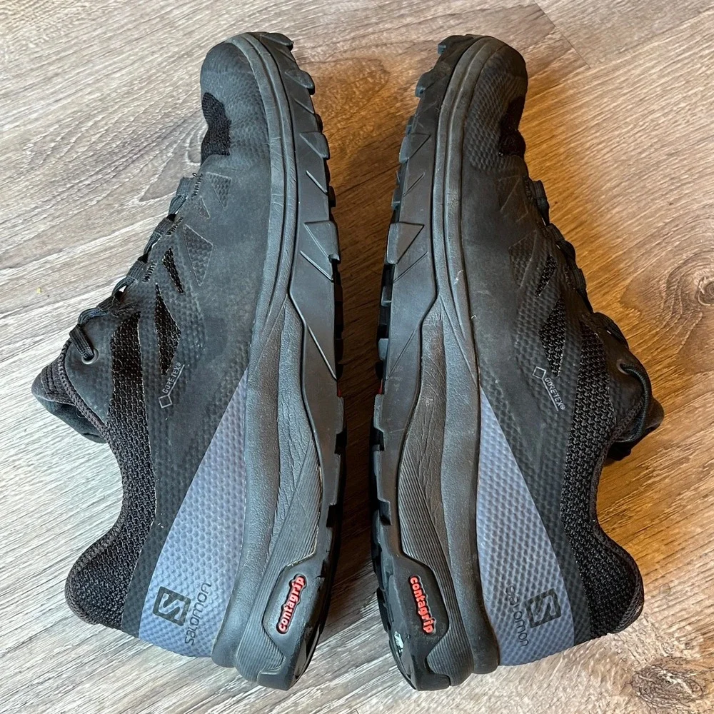 Salomon Outline‎ GTX Waterproof Low Hiking Shoes Black Mens 8.5 UK 8 EU 42